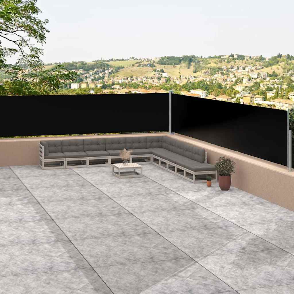 Tenda Laterale Retrattile Nera 117x1200 cm