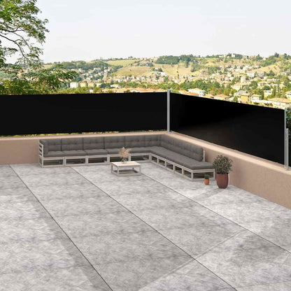 Tenda Laterale Retrattile Nera 117x1200 cm