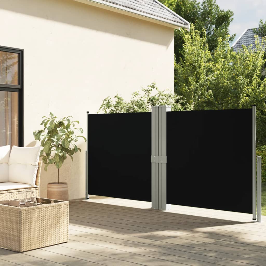Tenda da Sole Laterale Retrattile Nera 140x1200 cm