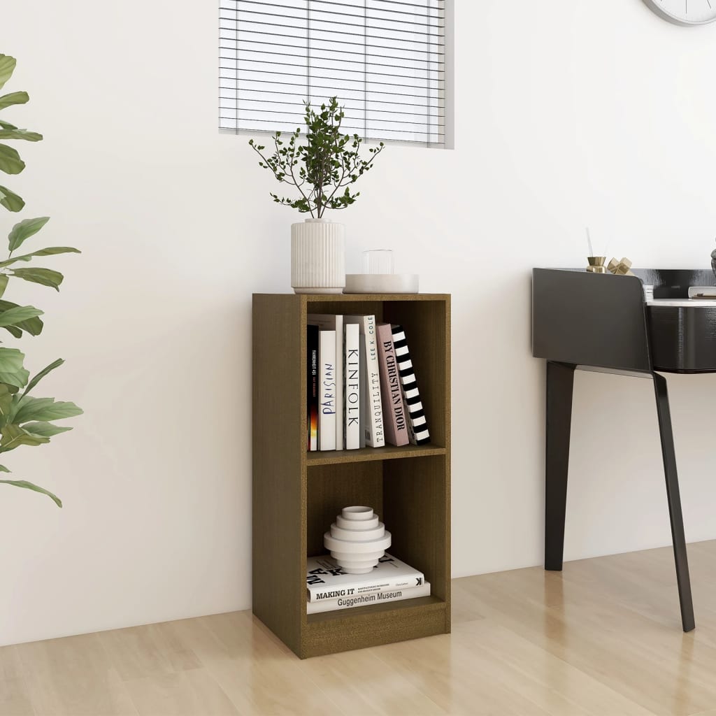 Credenza Marrone Ambra 35,5x33,5x76cm in Legno Massello di Pino