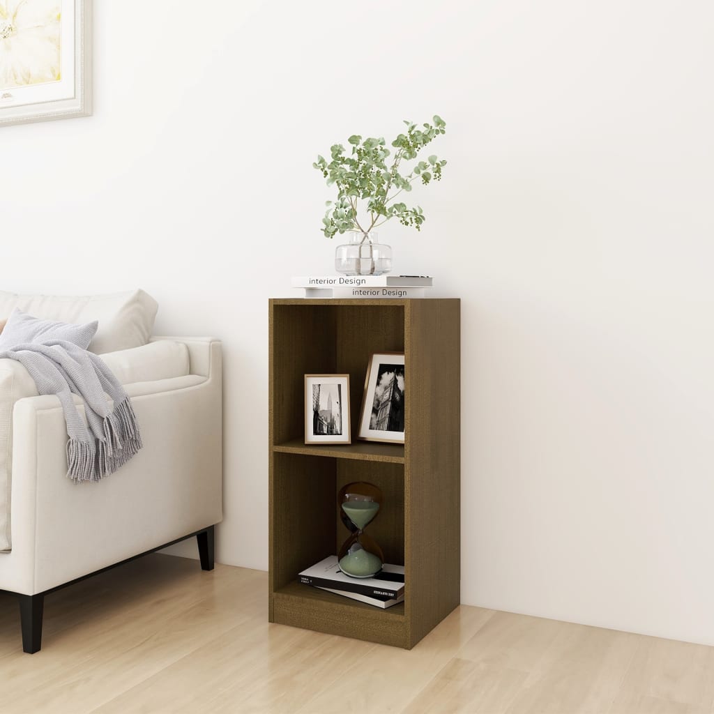 Credenza Marrone Ambra 35,5x33,5x76cm in Legno Massello di Pino