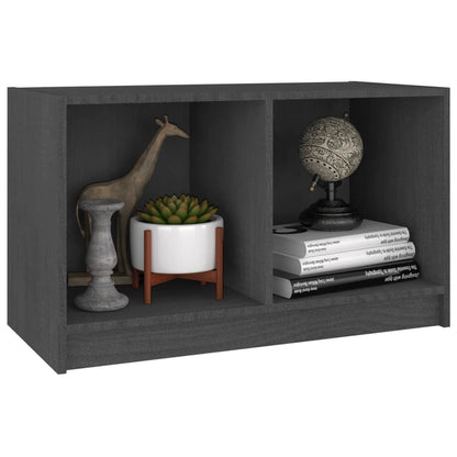Mobile Porta TV Grigio 70x33x42 cm in Legno Massello di Pino