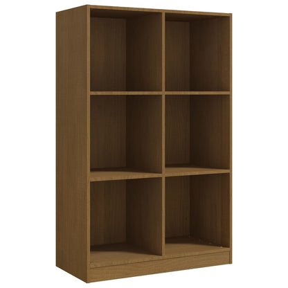 Libreria Marrone Ambra 70x33x110 cm in Legno Massello di Pino