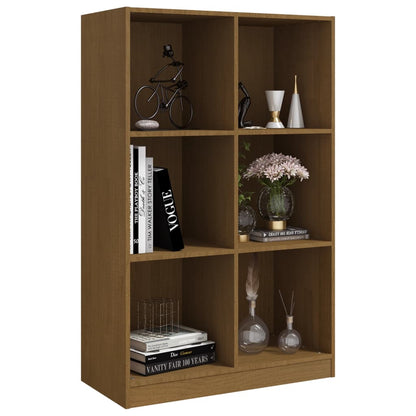 Libreria Marrone Ambra 70x33x110 cm in Legno Massello di Pino