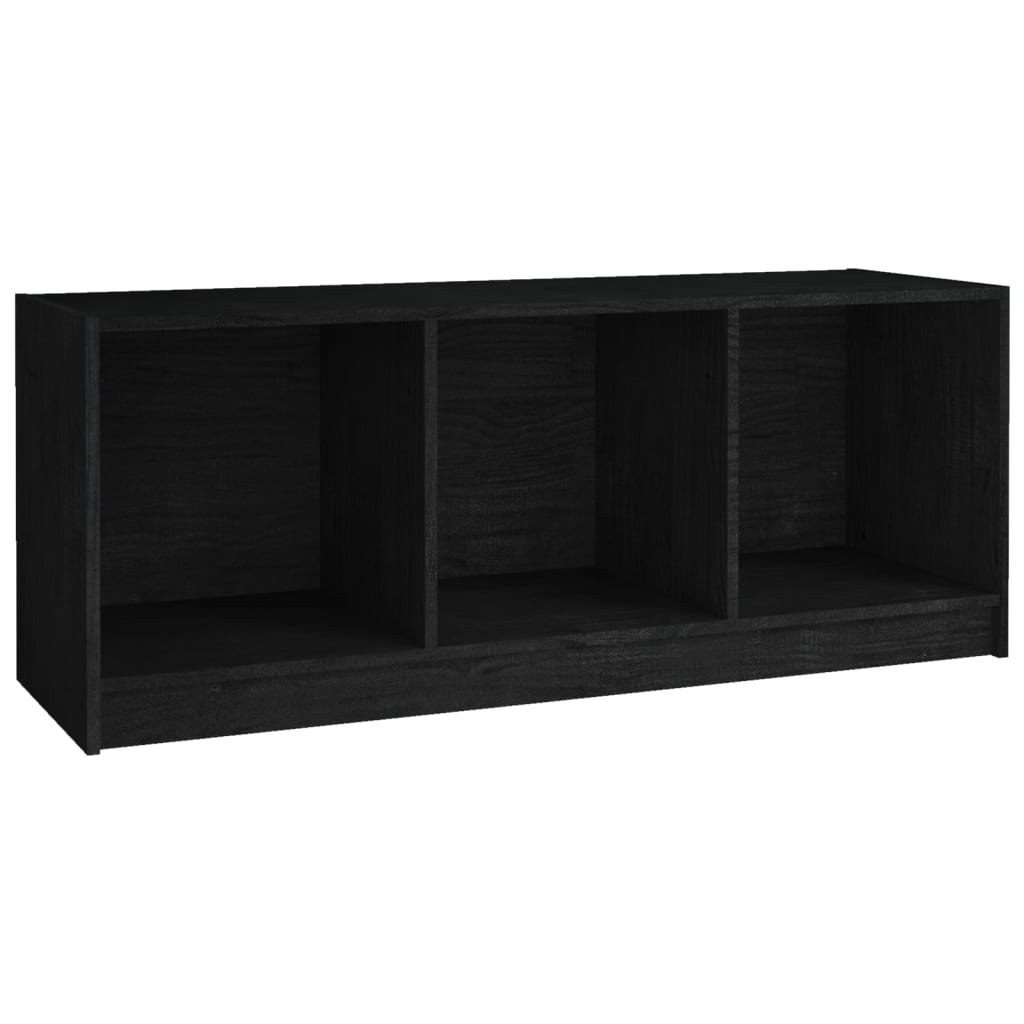 Mobile Porta TV Nero 104x33x41 cm in Legno Massello di Pino