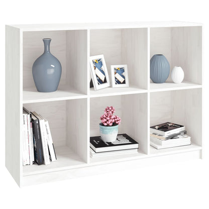 Libreria Bianca 104x33x76 cm in Legno Massello di Pino