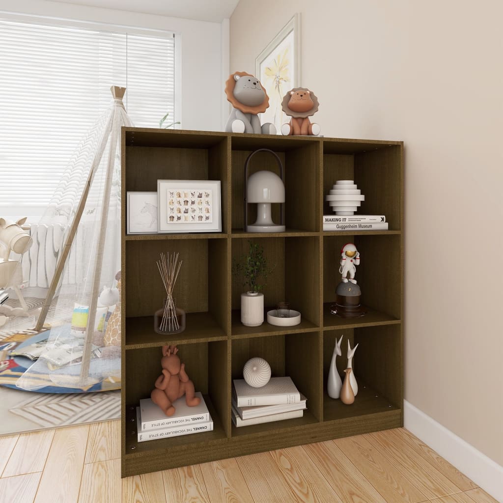 Libreria/Divisorio Marrone 104x33,5x110 cm in Massello di Pino