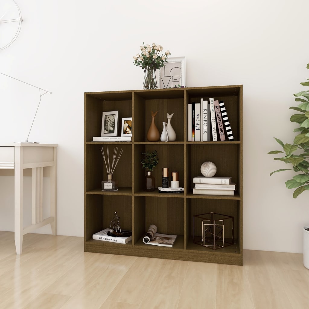 Libreria/Divisorio Marrone 104x33,5x110 cm in Massello di Pino