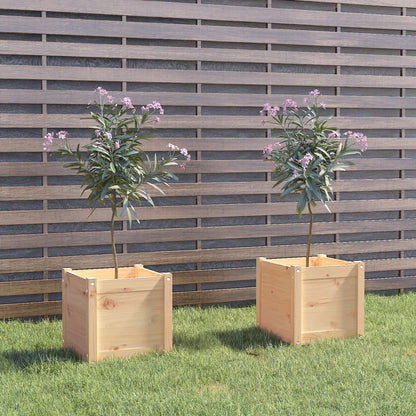 Fioriere da Giardino 2 pz 40x40x40 cm Legno Massello di Pino