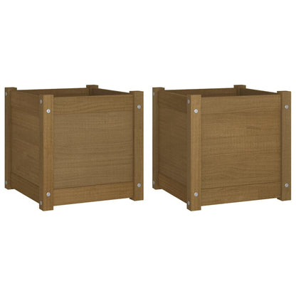 Fioriere 2 pz Ambra 40x40x81 cm in Legno Massello di Pino