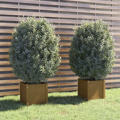 Fioriere 2 pz Ambra 40x40x81 cm in Legno Massello di Pino