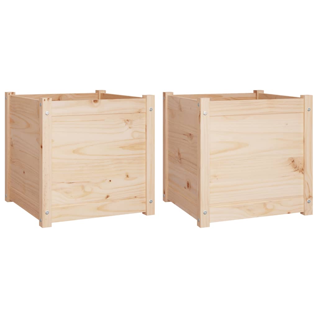Fioriere da Giardino 2 pz 50x50x50 cm in Legno Massello di Pino
