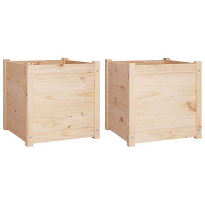 Fioriere da Giardino 2 pz 50x50x50 cm in Legno Massello di Pino