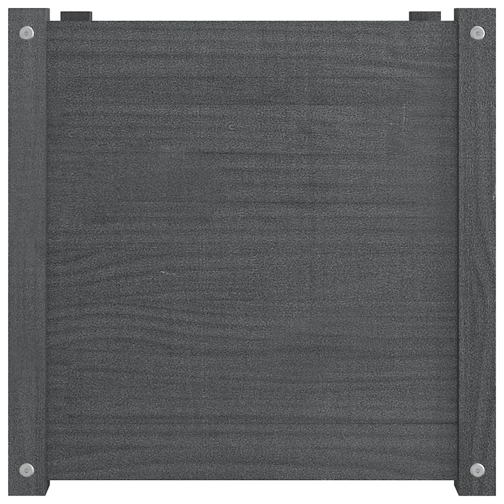 Fioriera da Giardino Grigia 50x50x50 cm Legno Massello di Pino