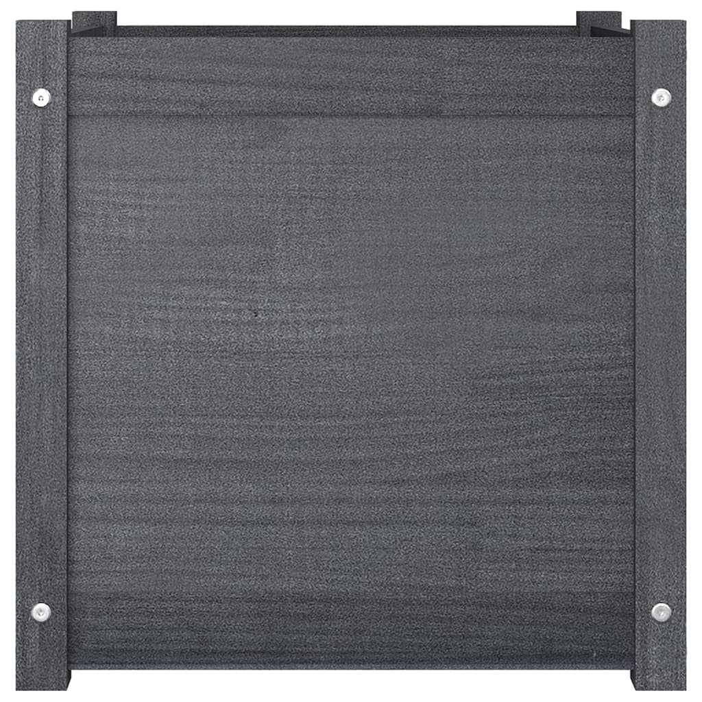 Fioriere da Giardino 2 pz Grigie 50x50x50 cm in Legno di Pino