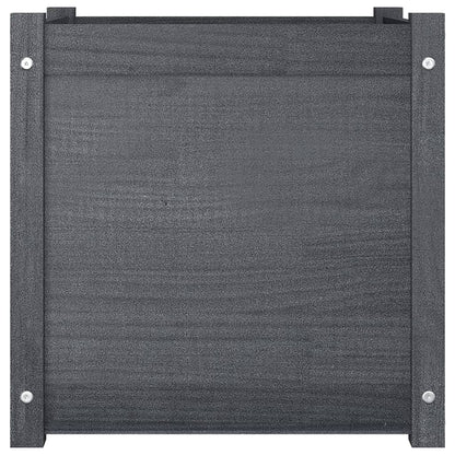 Fioriere da Giardino 2 pz Grigie 50x50x50 cm in Legno di Pino
