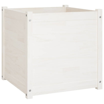 Fioriere da Giardino 2 pz Bianche 60x60x60 cm in Legno di Pino