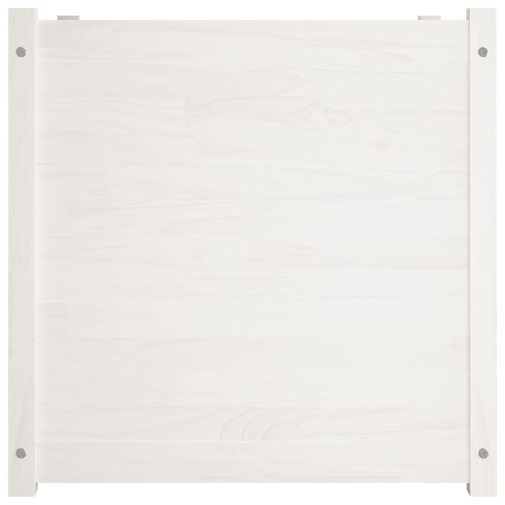 Fioriera da Giardino Bianca 70x70x70 cm Legno Massello di Pino