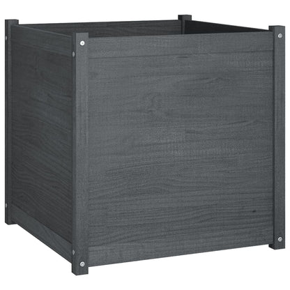 Fioriera da Giardino Grigia 70x70x70 cm Legno Massello di Pino