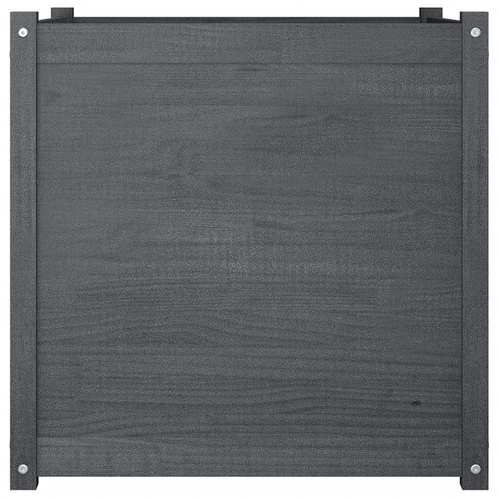 Fioriera da Giardino Grigia 70x70x70 cm Legno Massello di Pino