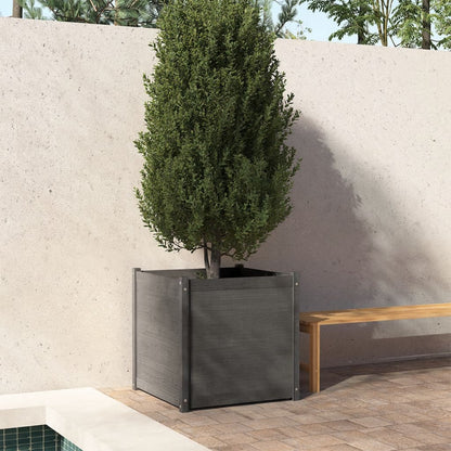 Fioriera da Giardino Grigia 70x70x70 cm Legno Massello di Pino
