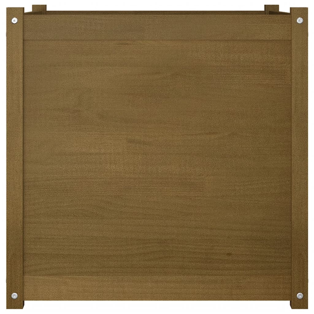 Fioriera Giardino Marrone Ambra 70x70x70 cm Legno Massello Pino