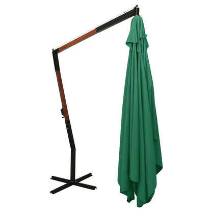 Ombrellone a Sbalzo da Giardino Palo in Legno 400x300 cm Verde