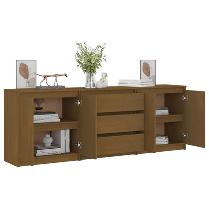 Credenza Marrone Ambra 180x36x65 cm in Legno Massello di Pino