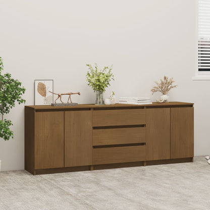 Credenza Marrone Ambra 180x36x65 cm in Legno Massello di Pino