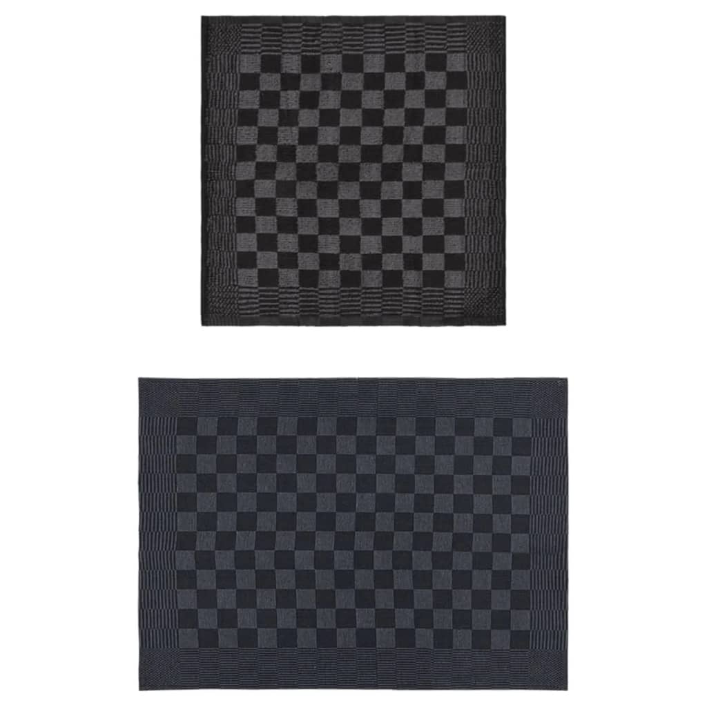 Set Strofinacci 10 pz in Cotone Nero e Grigio