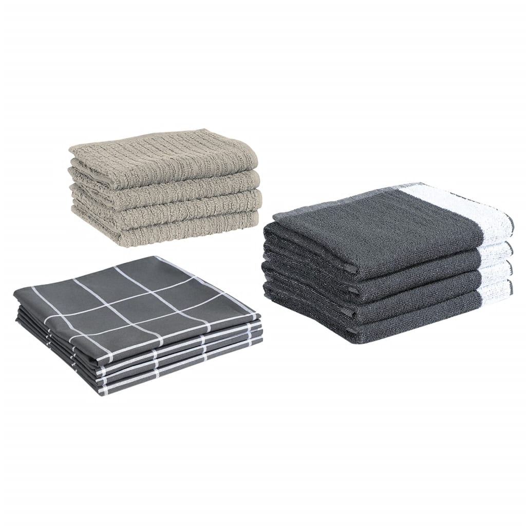 Set Strofinacci 12 pz in Cotone Grigio