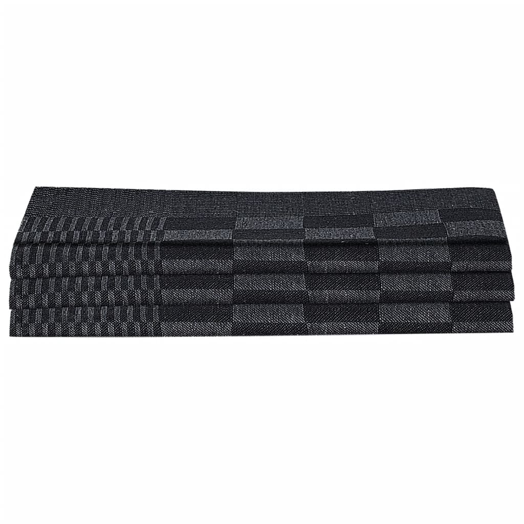 Set Strofinacci 15 pz con Guanti da Forno e Presine Cotone Nero