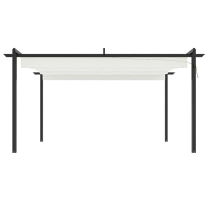 Pergola da Giardino con Tetto Retrattile 4x3 m Crema