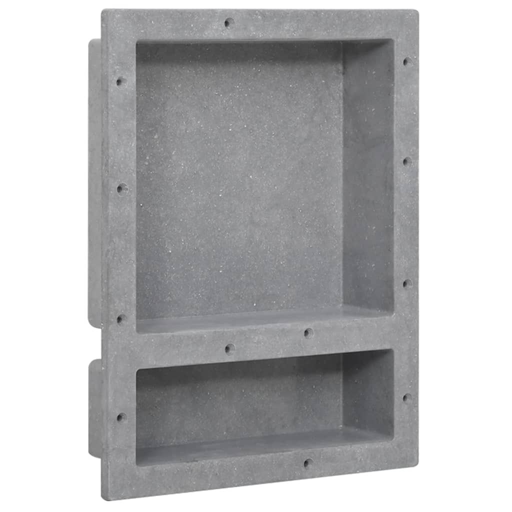 Nicchia da Doccia con 2 Scomparti Grigio Opaco 41x51x10 cm