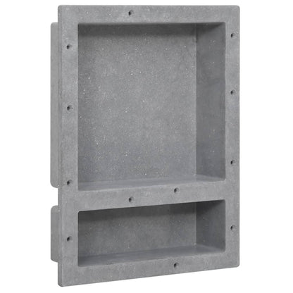 Nicchia da Doccia con 2 Scomparti Grigio Opaco 41x51x10 cm