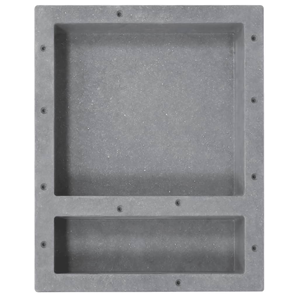 Nicchia da Doccia con 2 Scomparti Grigio Opaco 41x51x10 cm