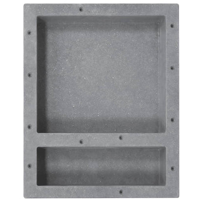 Nicchia da Doccia con 2 Scomparti Grigio Opaco 41x51x10 cm