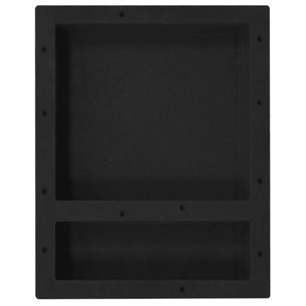 Nicchia da Doccia con 2 Scomparti Nero Opaco 41x51x10 cm