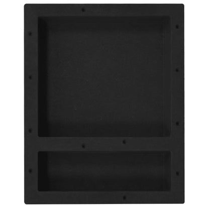 Nicchia da Doccia con 2 Scomparti Nero Opaco 41x51x10 cm