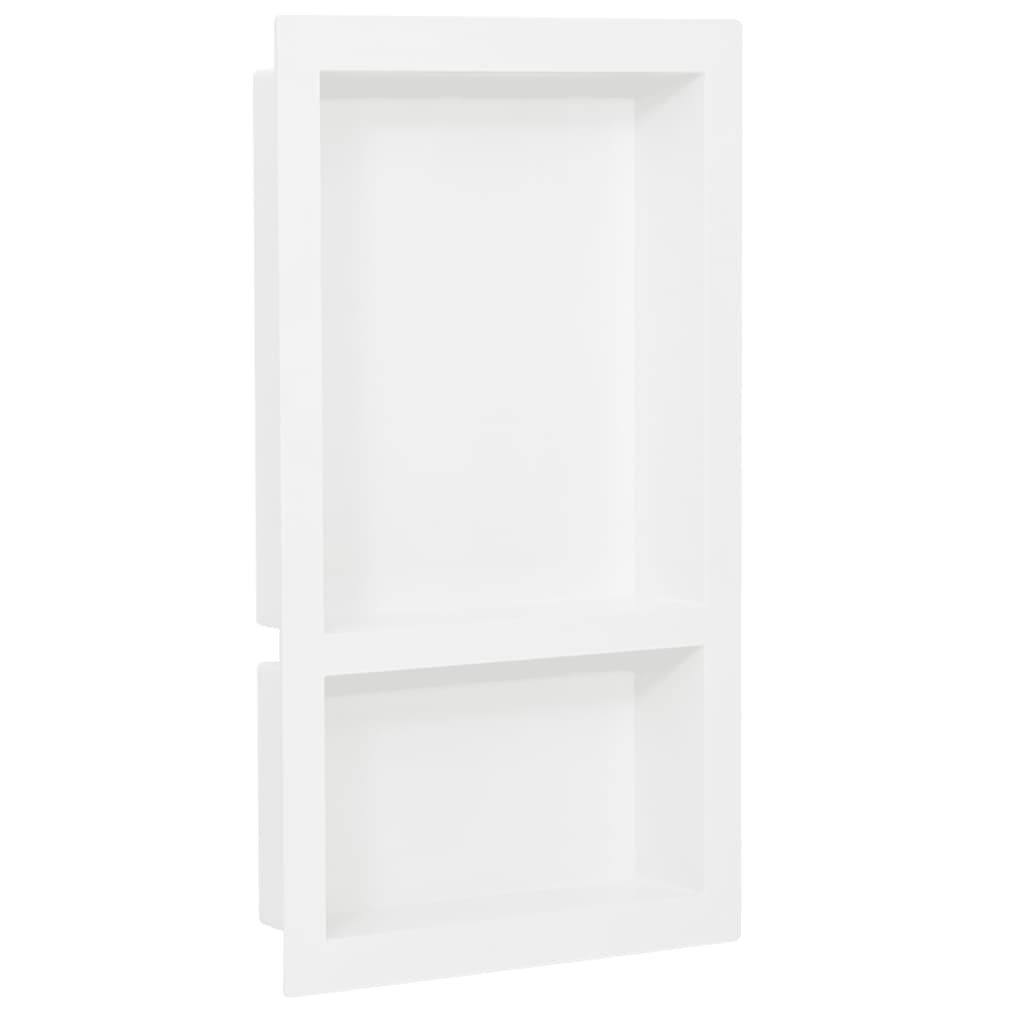 Nicchia da Doccia con 2 Scomparti Bianco Lucido 41x69x9 cm