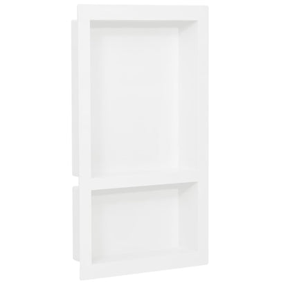 Nicchia da Doccia con 2 Scomparti Bianco Lucido 41x69x9 cm