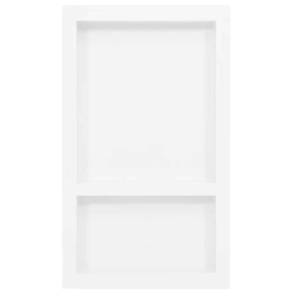 Nicchia da Doccia con 2 Scomparti Bianco Lucido 41x69x9 cm