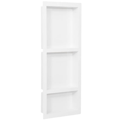 Nicchia da Doccia con 3 Scomparti Bianco Lucido 41x99x9 cm