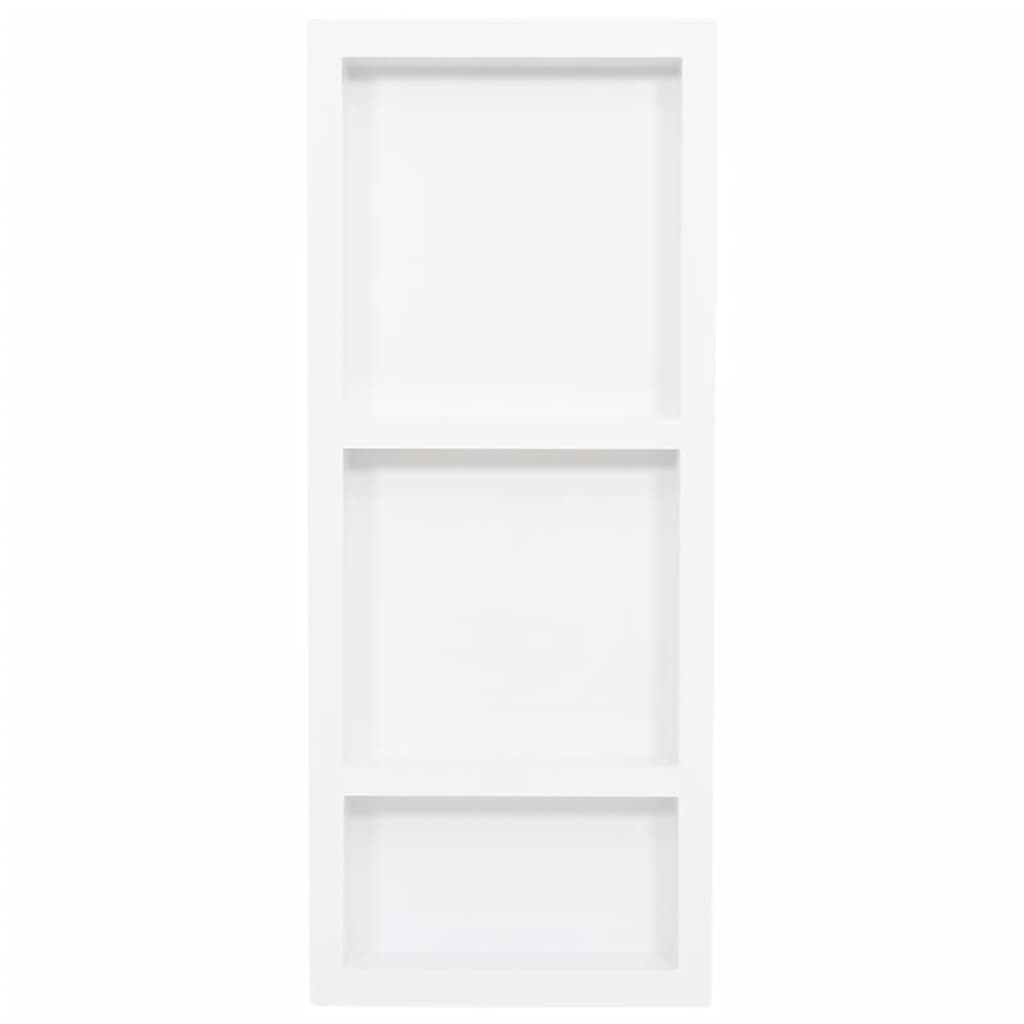 Nicchia da Doccia con 3 Scomparti Bianco Lucido 41x99x9 cm