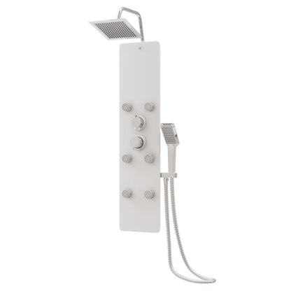 Pannello Doccia in Vetro 25x47,5x130 cm Bianco