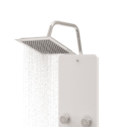 Pannello Doccia in Vetro 25x47,5x130 cm Bianco