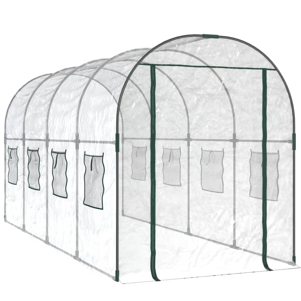 Serra Trasparente 160x400x190 cm PVC Acciaio Verniciato Polvere