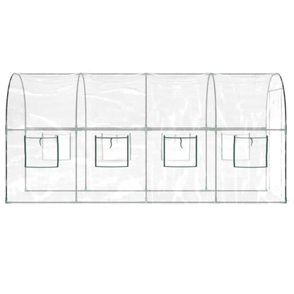 Serra Trasparente 160x400x190 cm PVC Acciaio Verniciato Polvere
