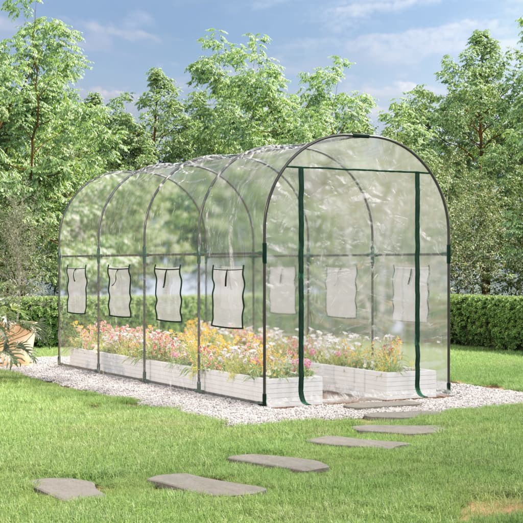 Serra Trasparente 160x400x190 cm PVC Acciaio Verniciato Polvere