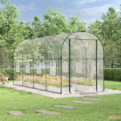 Serra Trasparente 160x400x190 cm PVC Acciaio Verniciato Polvere